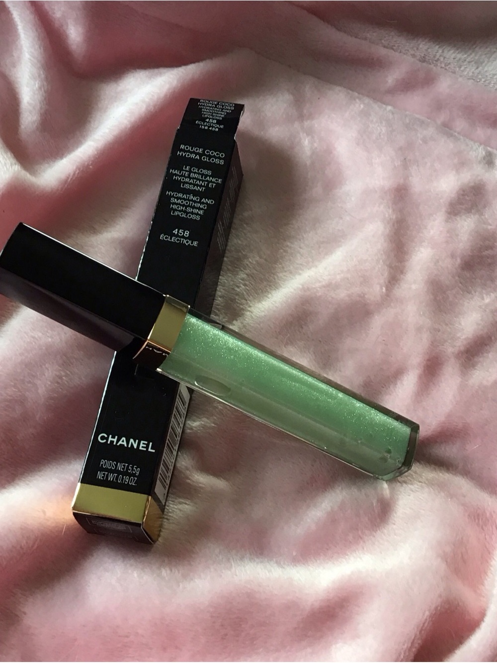New CHANEL Rouge Coco Hydra Gloss Limited Lip Gloss Eclectique shimmering green